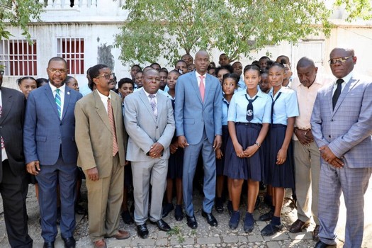 Le Président Jovenel Moïse sur le site du futur lycée d’excellence Jean-Jacques Dessalines