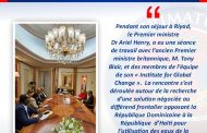 Le Premier ministre Dr Ariel Henry, a eu une séance de travail avec l’ancien Premier ministre britannique, M. Tony Blair