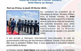 Visite de travail du Premier ministre Ariel Henry au Kenya